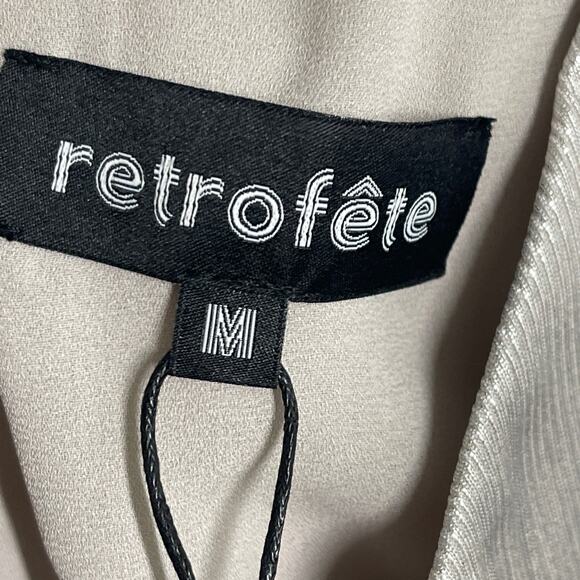 Retrofete Silver Cassie Lame One Shoulder Bodysuit Size M NWT - Picture 4 of 11